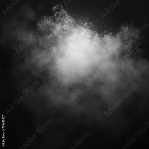 A black and white photo of smoke with a dark background
