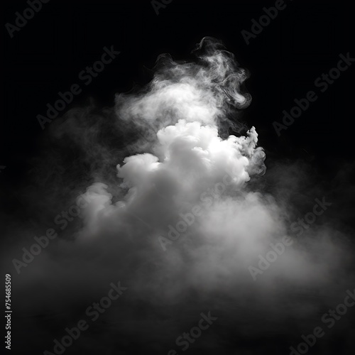 A black and white photo of a cloud of smoke