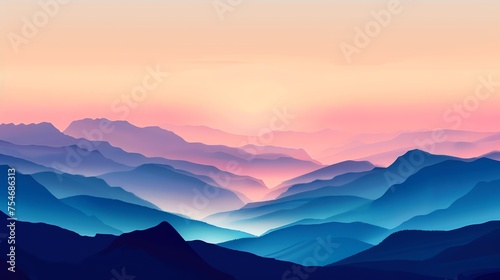 View of mountain range with pink sky, suitable for inspirational quotes, travel blogs, naturethemed websites, and landscape photography projects. © rajagambar99