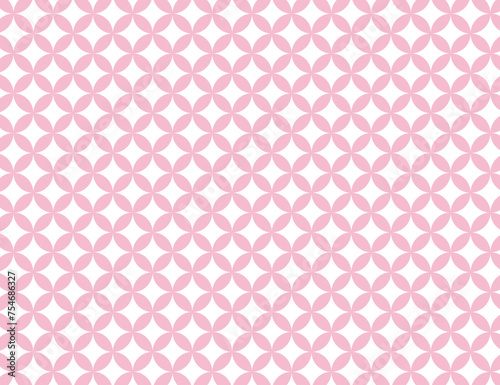 七宝のパターンイラスト ピンク版