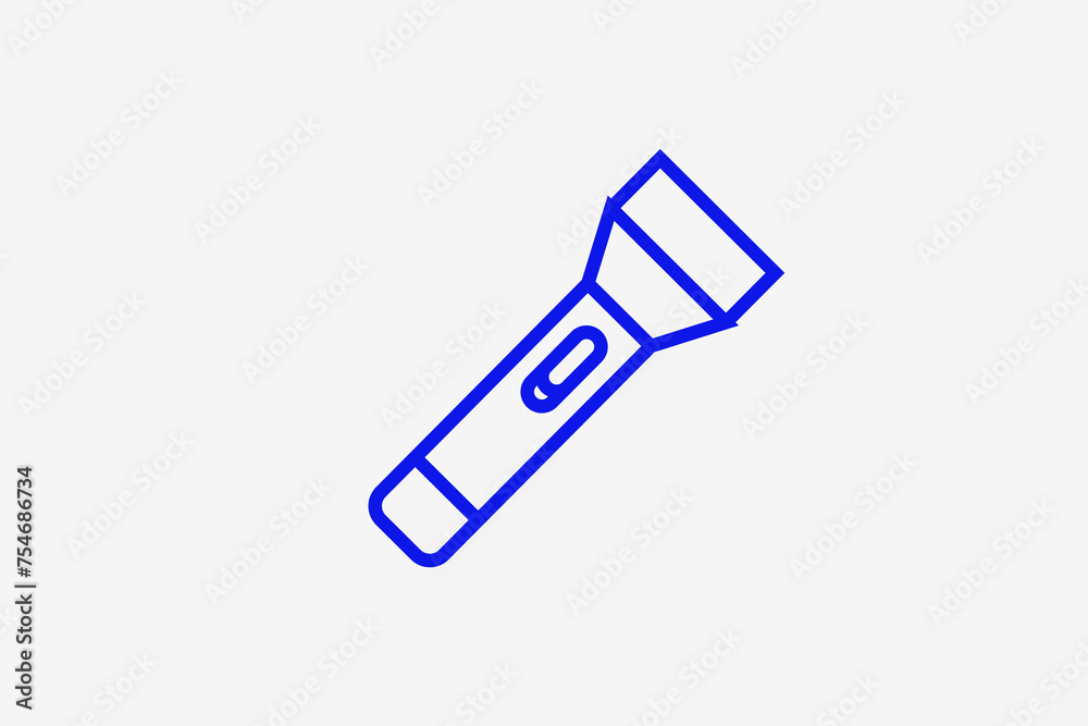 flashlight illustration in line style design. Vector illustration. flashlight illustration in line style design. Vector illustration.