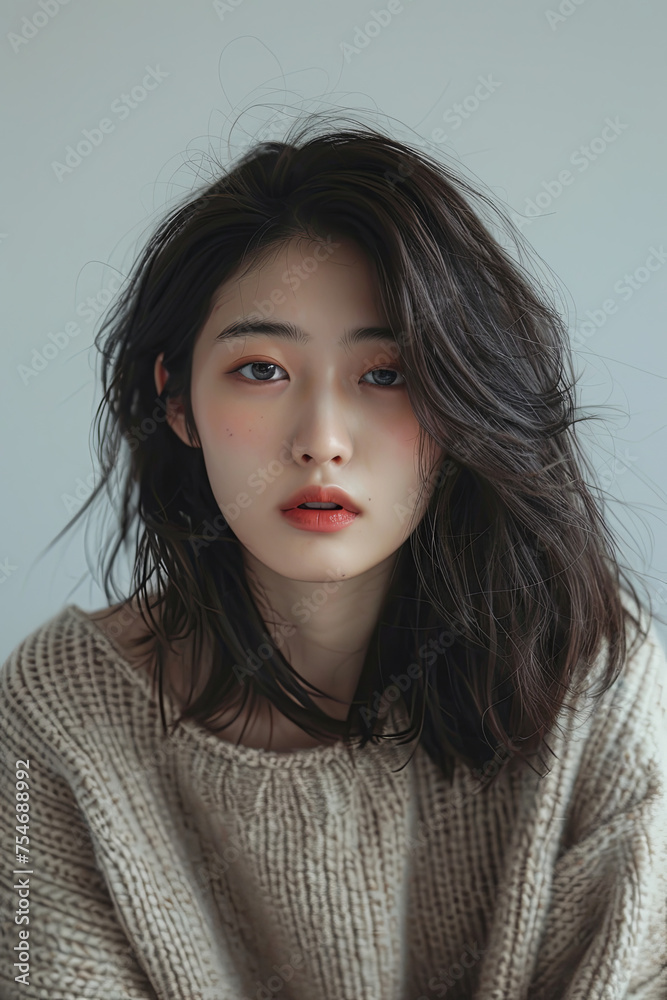 A beautiful elegant Asian model for a magazine A beautiful elegant Asian model for a magazine