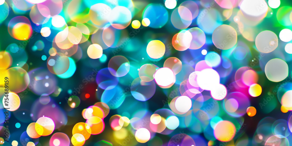 blue yellow white green red gold blurry bokeh light background, for celestial, festive,glamorous design , holiday-themed graphics.glitter lights de focused colorful bokeh circle light shimmer banner