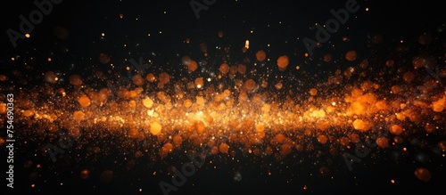 This vibrant image features an orange and black background with numerous bubbles scattered throughout. The bubbles create a dynamic and lively atmosphere against the contrasting colors, adding depth