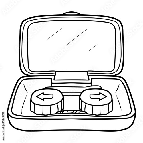 soft lens box illustration hand drawn outline isolated vector