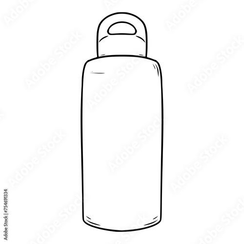 stainless bottle tumbler illustration hand drawn outline isolated vector