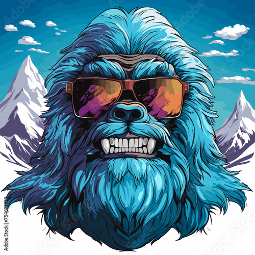 Cooler Yeti mit Sonnenbrille Illustration vektor