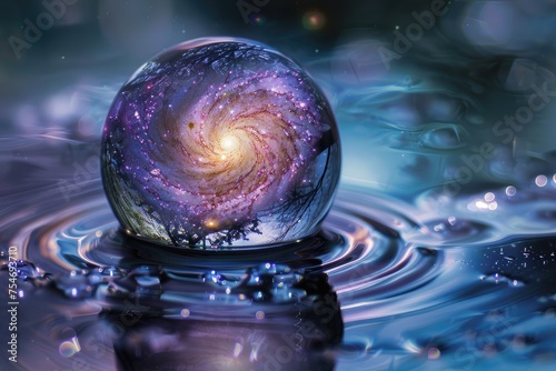 A galaxy hidden inside a water droplet