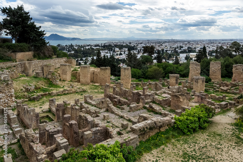 Bild auf Leinwand View of the archaeological site of Carthage located at Byrsa Hill, in the heart of the Tunis Governorate in Tunisia