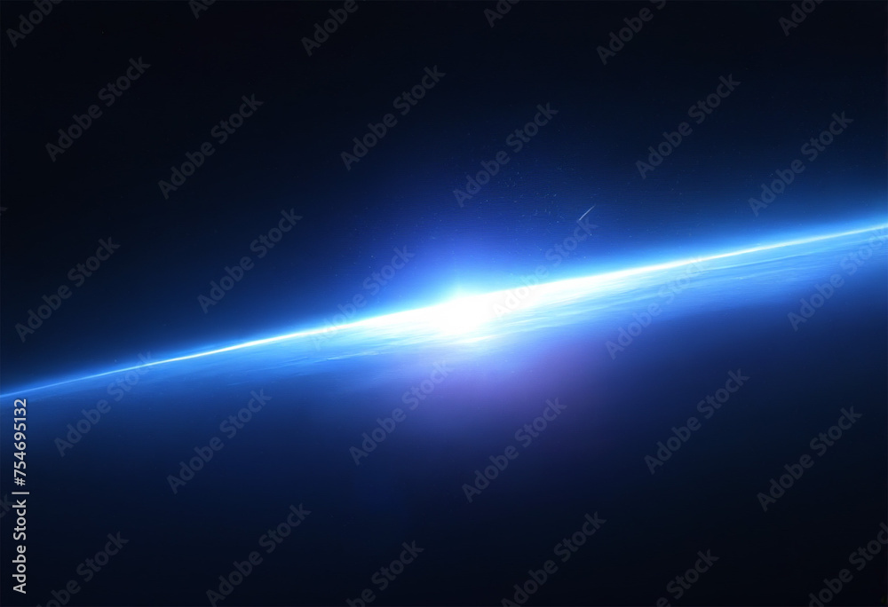 Lens flare, blue light, universe, earth, anime