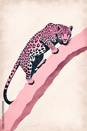 Pink leopard print, cat spots