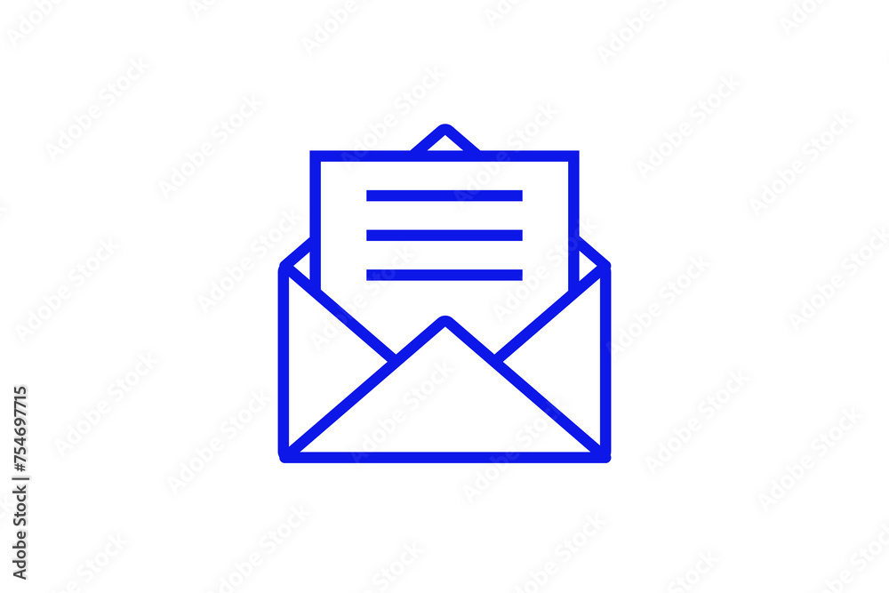Isolated letter received illustration in line style design. Vector illustration.	