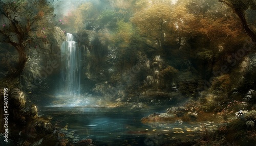 waterfall in the woods © jahanzaib