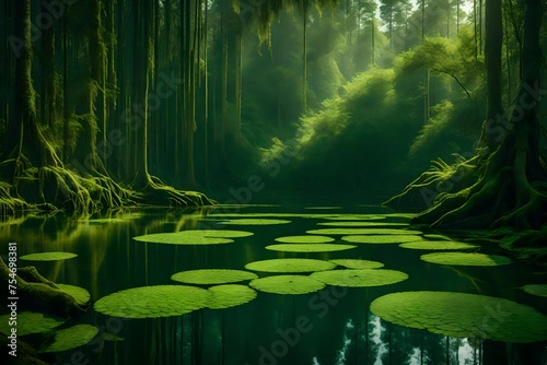 Green swamp landscape © MISHAL