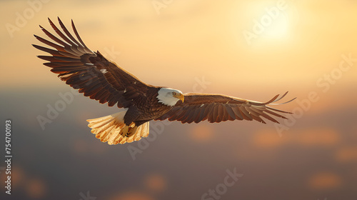 Bald Eagle flying , generative ai