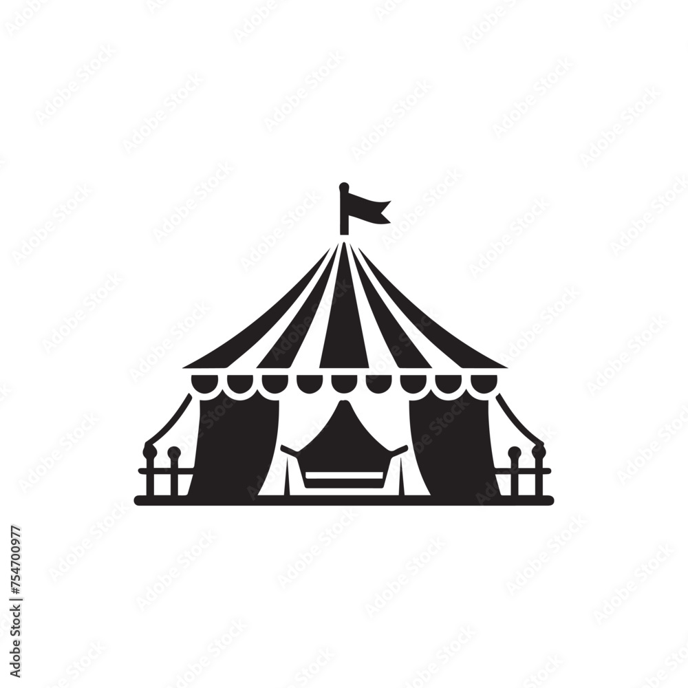 Circus tent icon vector