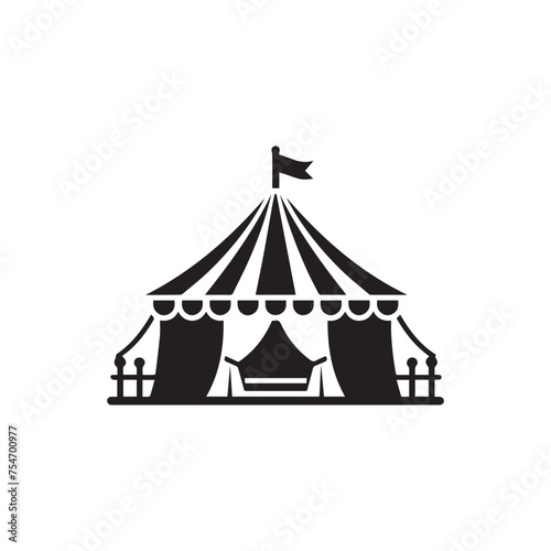 Circus tent icon vector