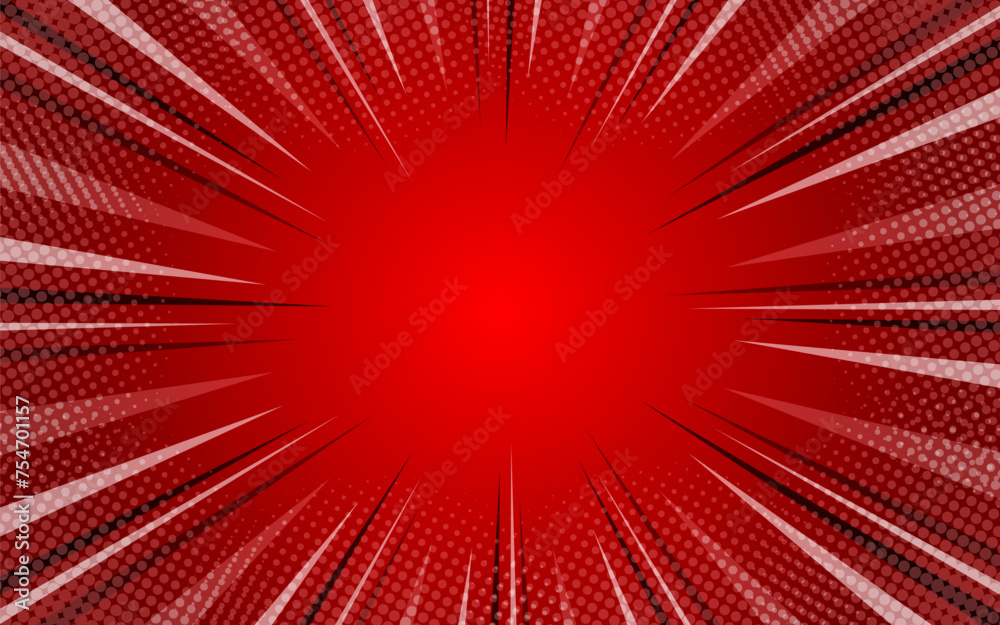 Fototapeta premium Pop art comic background. Vector halftone illustration. Vintage background for comic superhero text, speech bubble, message.