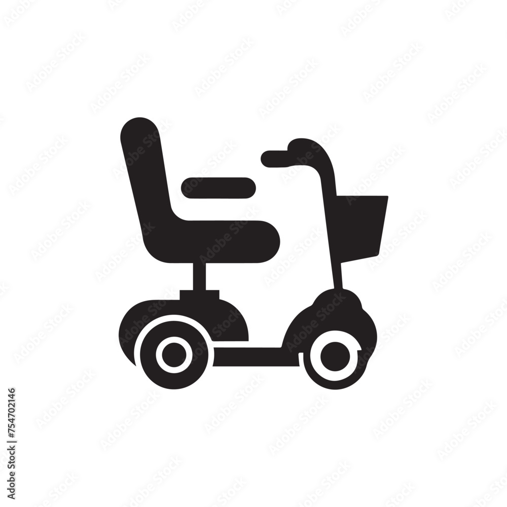 Mobility scooter icon vector