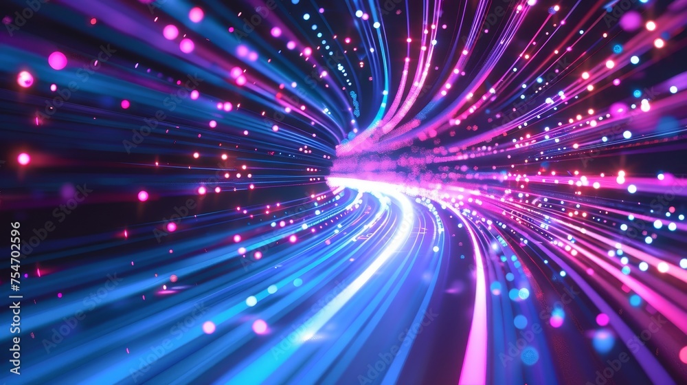 Fototapeta premium Abstract technology background of high speed global data transfer.