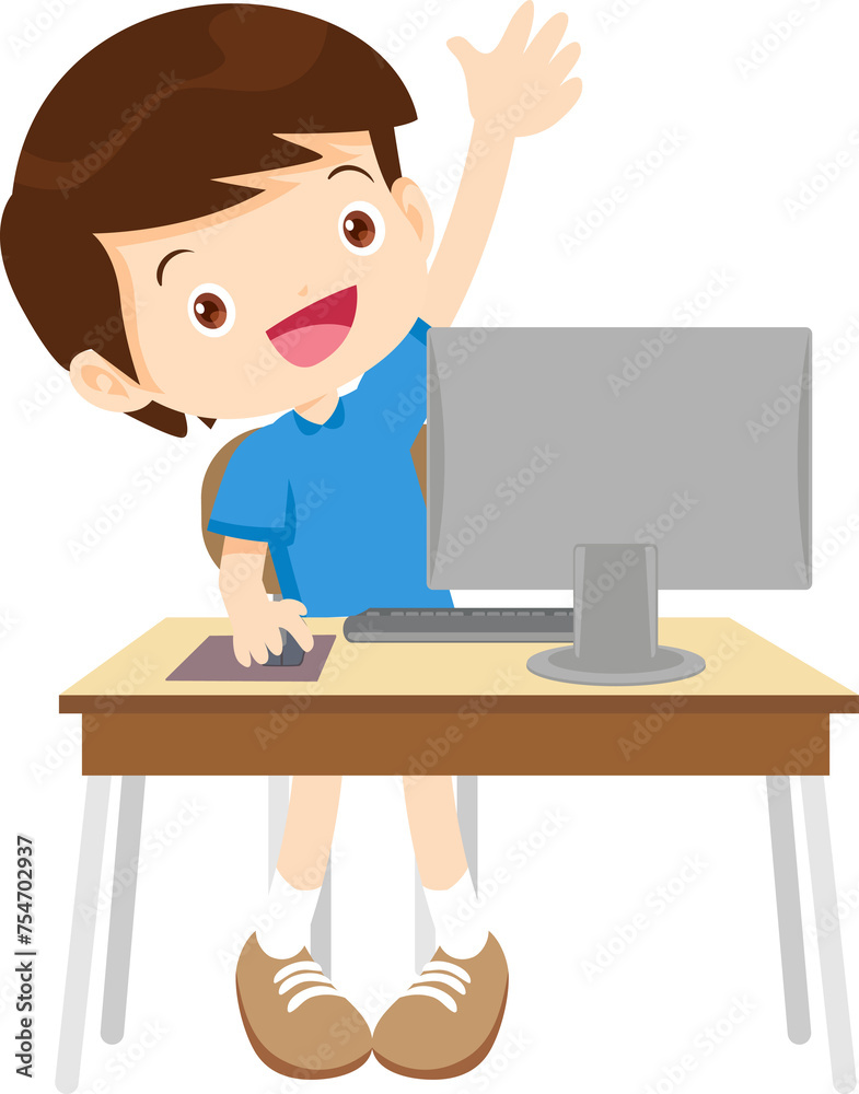 children using computer on desk children using computer on desk