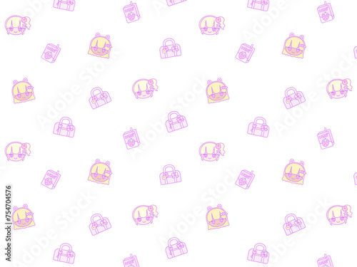 4:3 平成スクールガール白フチパターン⭐︎PNG