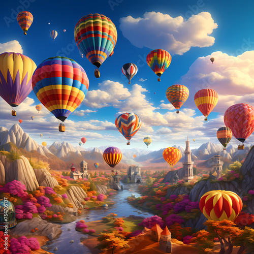 A colorful hot air balloon festival.