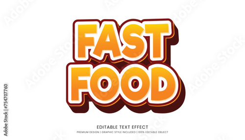 fast food text effect template editable design for business logo and brand