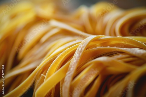 Close up of a bunch of pasta noodles