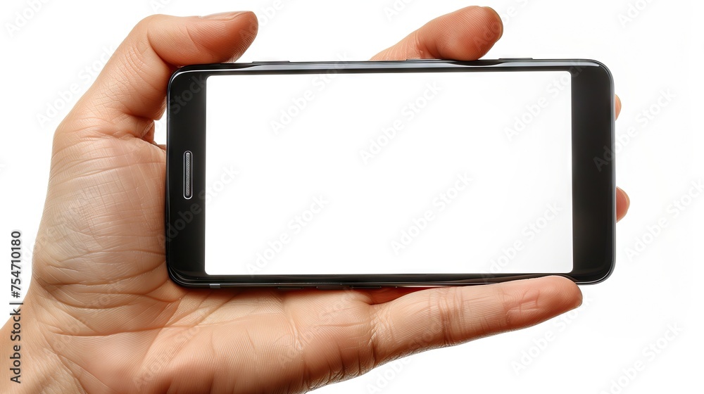 Empty hand holding a smartphone, simple picture Empty hand holding a smartphone, simple picture