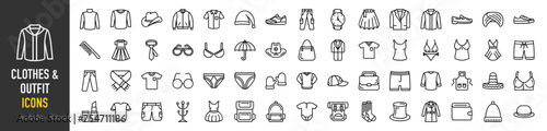 Clothes And Outfit icons vector illustration