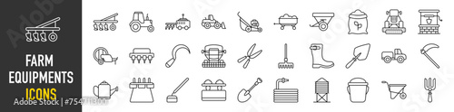 Farm Equipments icons vector illustration