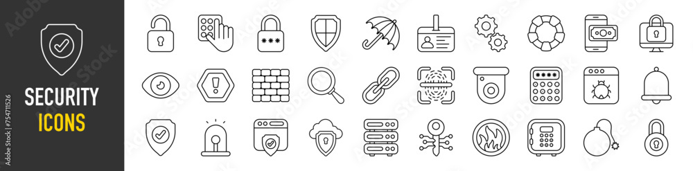 Security icons vector illustration Security icons vector illustration