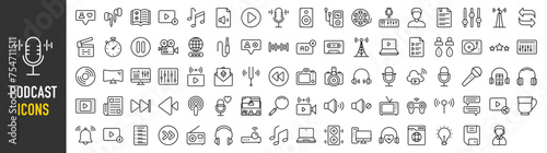 Podcast icons vector illustration