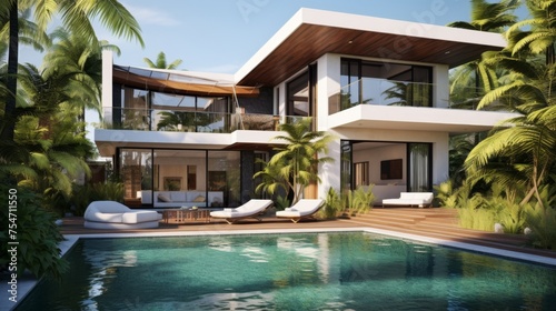 Modern house with swimming pool © Aida