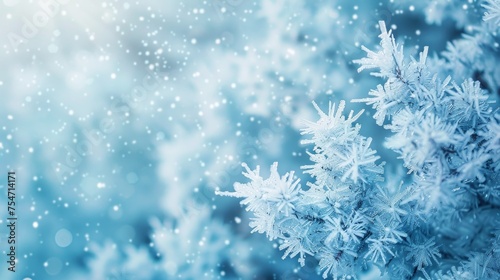 Iced blue winter background