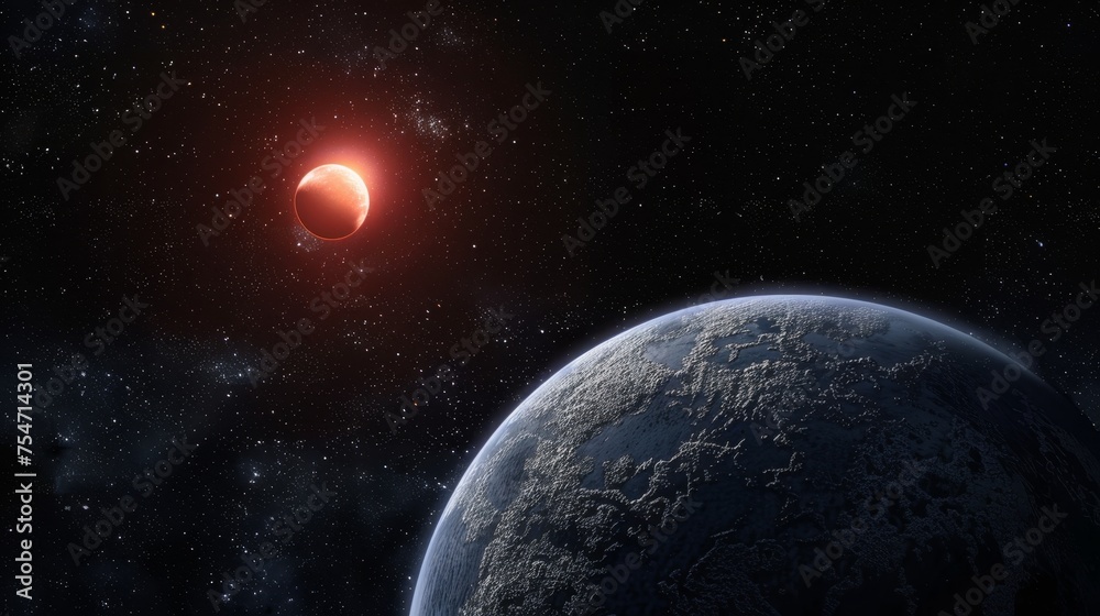 Obraz premium Exoplanets In Deep Space