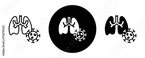 Pneumonia bacterium icon line art vector
