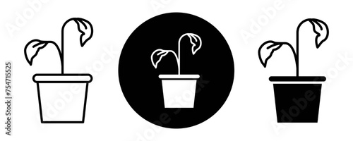Withered plant icon line art vector