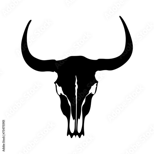 Bull skull vector silhouette