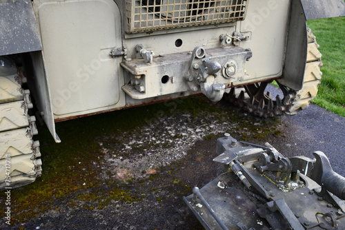 Military pintle hook attachment, tracked vehicle. photo