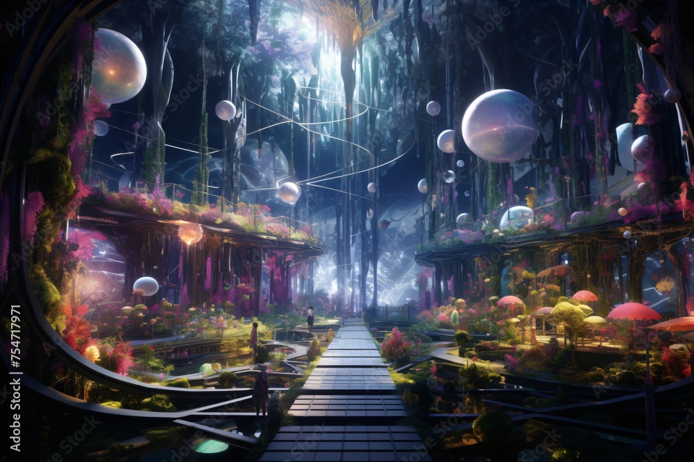 Obraz premium Virtual reality imaginary world