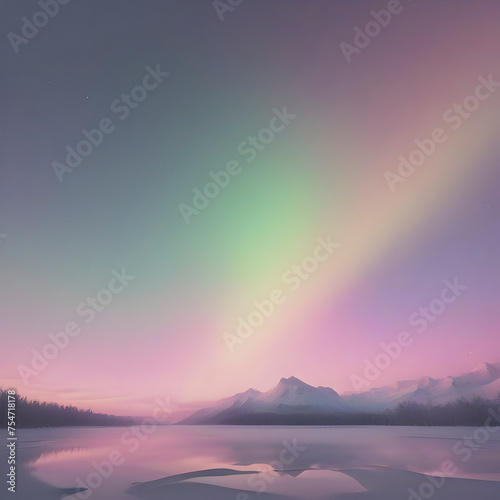 Pastel sky with aurora scenery with smooth color transition. © Pram