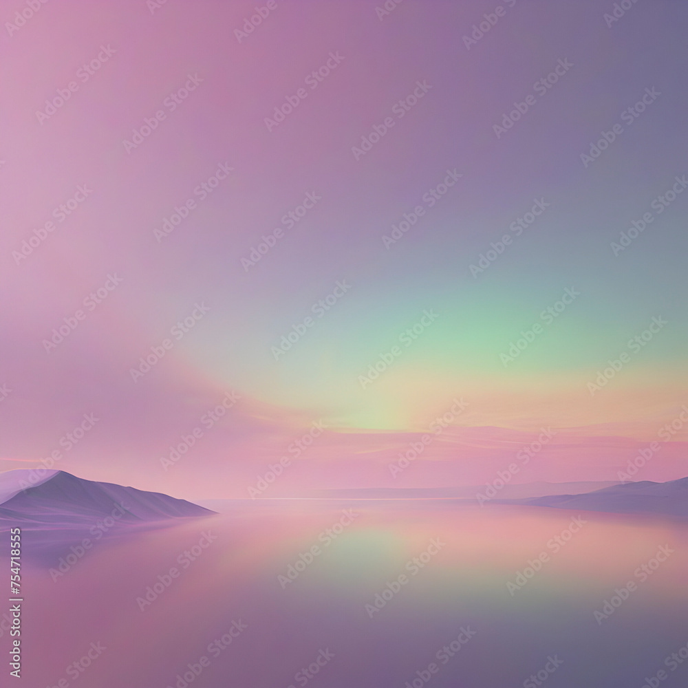 Pastel sky with aurora scenery with smooth color transition.