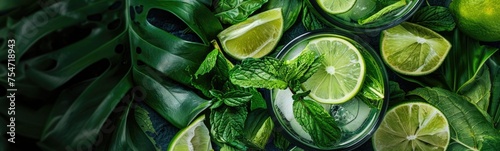 Mojito tropical drinks background 