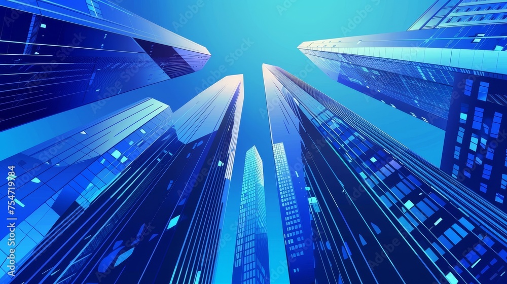 Modern skyscrapers of a smart city. Modern skyscrapers of a smart city.