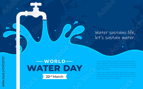 World Water Day Concept Vector Background Design Template Illustration