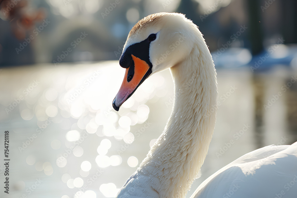 Fototapeta premium A close-up shot of a Swan