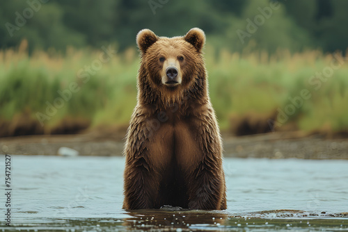A full body shot of a Bear, animal