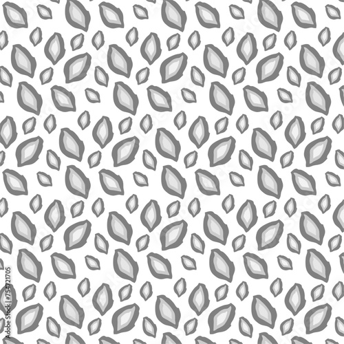 Floral background of gray leaves on a white background.